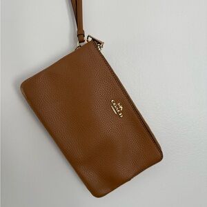 Coach Tan Leather Wristlet